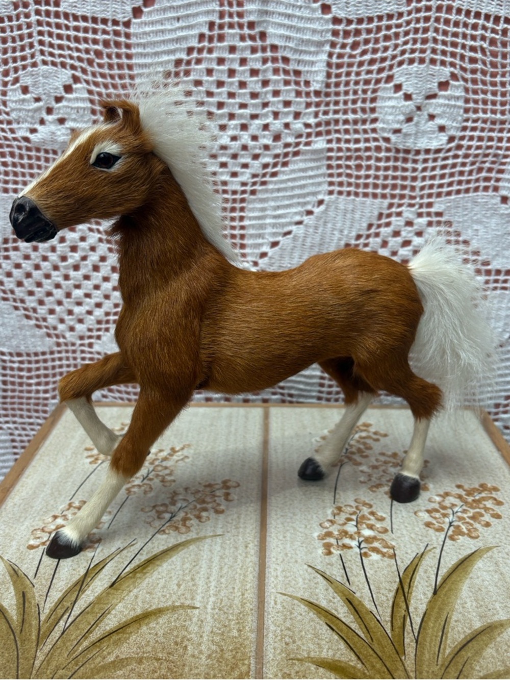 Vintage Horse Figurine | Real Fur Pony